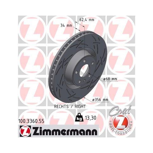 ZIMMERMANN Bremsscheibe BLACK Z 100.3360.55