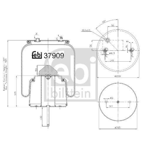 FEBI BILSTEIN Federbalg, Luftfederung 37909