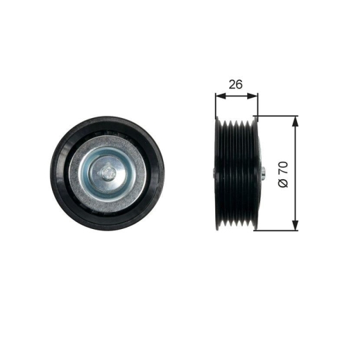 GATES Umlenk-/F&uuml;hrungsrolle, Keilrippenriemen DriveAlign&trade; T36469