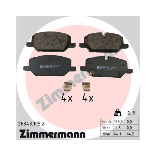 ZIMMERMANN Bremsbelagsatz, Scheibenbremse 26348.195.2