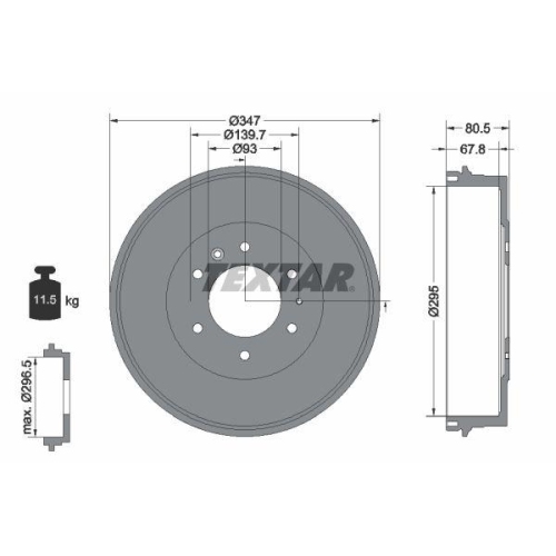 TEXTAR Bremstrommel 94035400