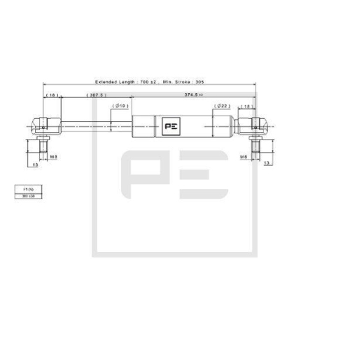 PE Automotive Gasfeder 030.344-00A