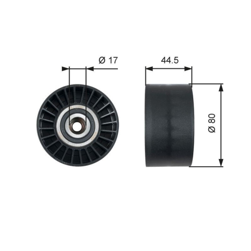 GATES Umlenk-/F&uuml;hrungsrolle, Keilrippenriemen FleetRunner&trade; T36509