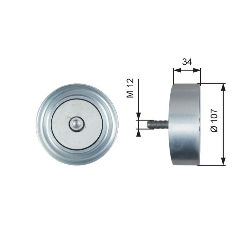 GATES Umlenk-/F&uuml;hrungsrolle, Keilrippenriemen FleetRunner&trade; T36515