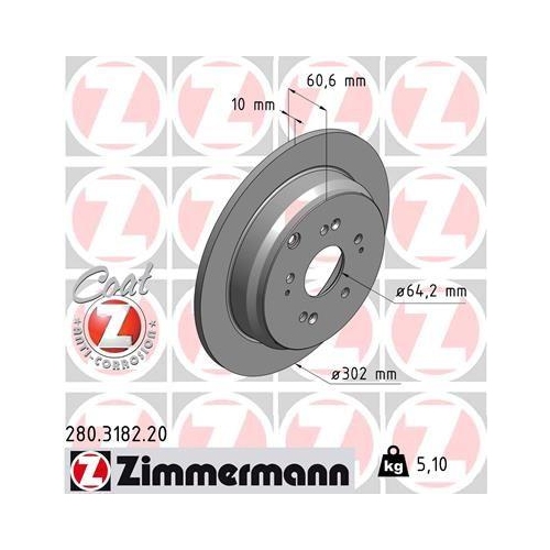 ZIMMERMANN Bremsscheibe COAT Z 280.3182.20