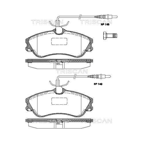 TRISCAN Bremsbelagsatz, Scheibenbremse 8110 28008