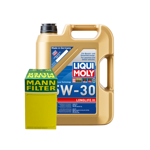 Liqui Moly Longlife III Motoröl 5W-30 5-Liter 20647 + Ölfilter Mann Satz Set Kit