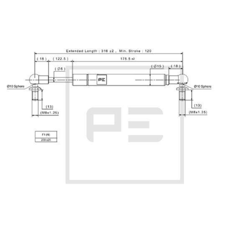 PE Automotive Gasfeder 030.358-00A