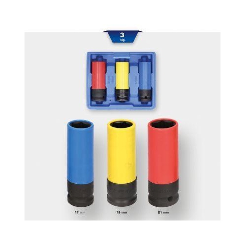 1/2 Zoll Alu-Felgen-Kraft-Stecknuss-Satz, 17 / 19 / 21 mm, 3-tlg BRILLIANT TOOLS