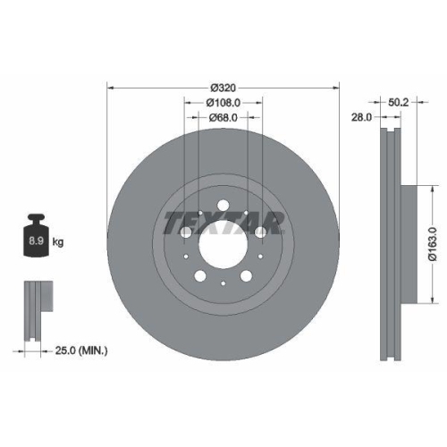 TEXTAR Bremsscheibe PRO 92178203