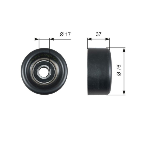 GATES Umlenk-/F&uuml;hrungsrolle, Keilrippenriemen DriveAlign&trade; T38028