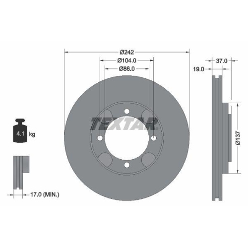 TEXTAR Bremsscheibe 92130700
