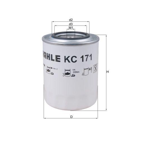 MAHLE Kraftstofffilter KC 171