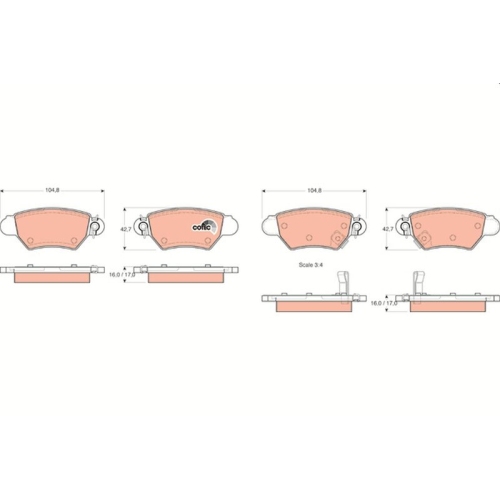 TRW Bremsbelagsatz, Scheibenbremse COTEC GDB1352