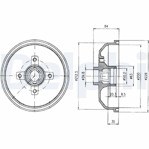 DELPHI Bremstrommel BF293