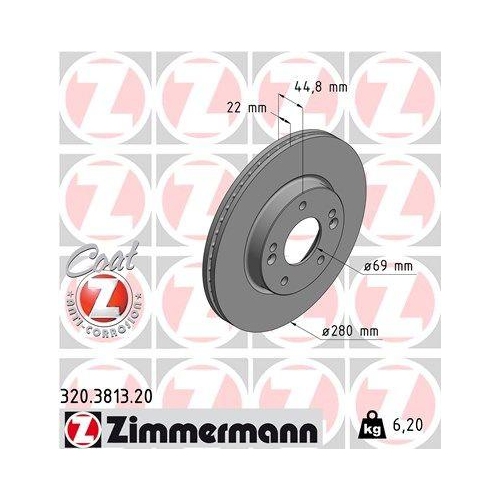 ZIMMERMANN Bremsscheibe COAT Z 320.3813.20