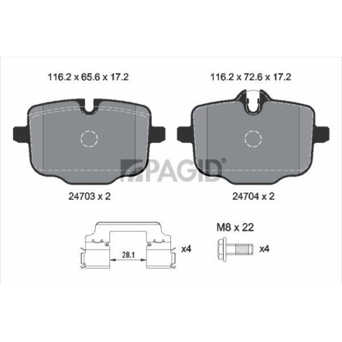 PAGID Bremsbelagsatz, Scheibenbremse T2430N