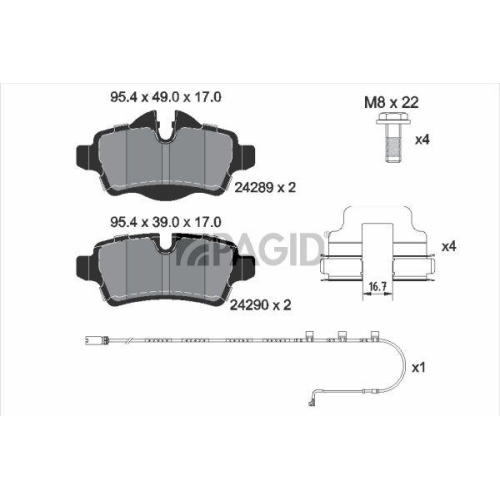 PAGID Bremsbelagsatz, Scheibenbremse T2718N