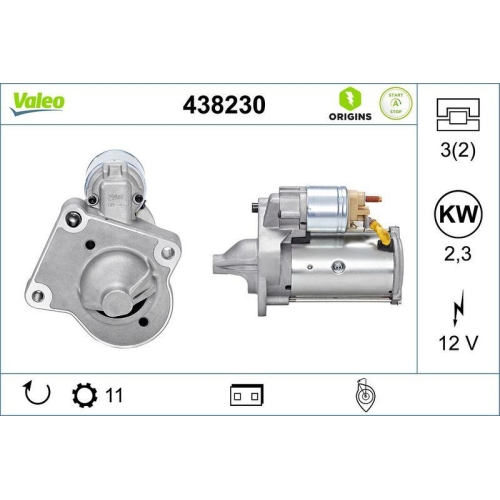 VALEO Starter VALEO ORIGINS STOP&START - NEW O.E. TECHNOLOGIE 438230
