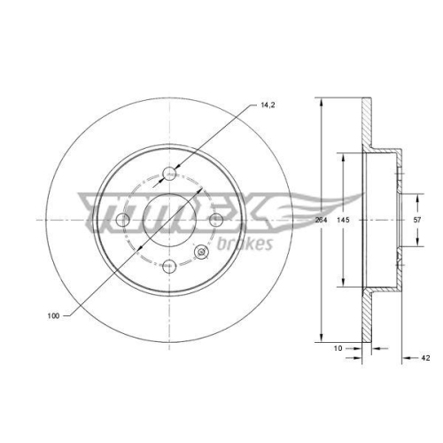 TOMEX Brakes Bremsscheibe TX 72-08
