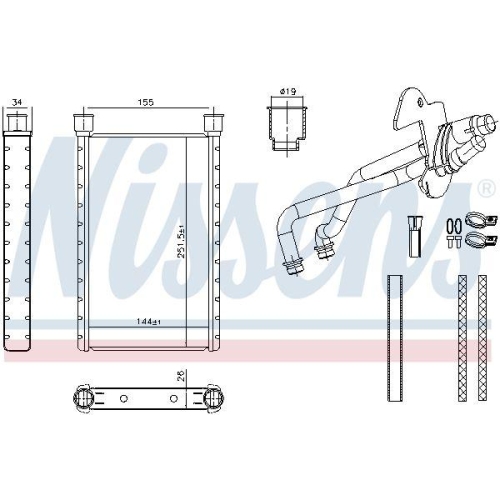 NISSENS Wärmetauscher, Innenraumheizung 707282