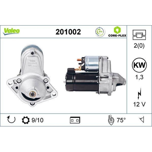 VALEO Starter VALEO CORE-FLEX 201002