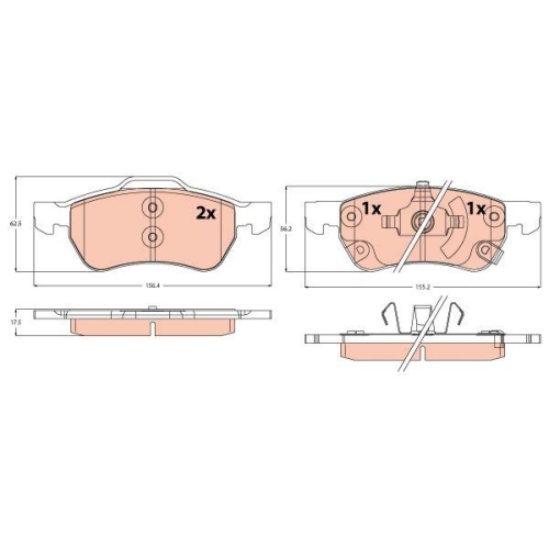 TRW Bremsbelagsatz, Scheibenbremse GDB2383