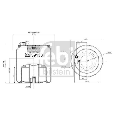 FEBI BILSTEIN Federbalg, Luftfederung 39153