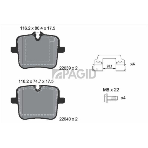 PAGID Bremsbelagsatz, Scheibenbremse T2735N