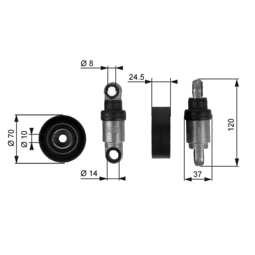 GATES Spannrolle, Keilrippenriemen DriveAlign&trade; T38242