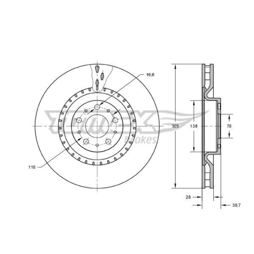 TOMEX Brakes Bremsscheibe TX 73-74
