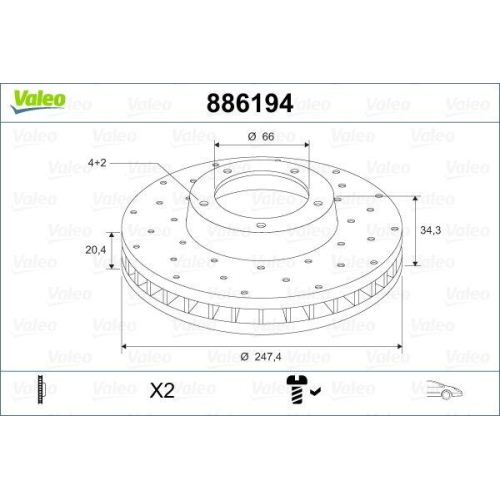 VALEO Bremsscheibe 886194