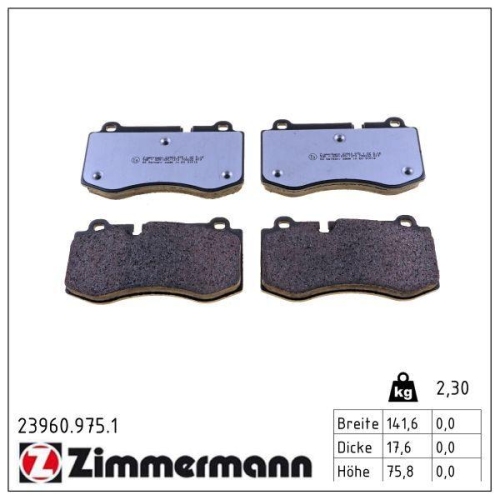 ZIMMERMANN Bremsbelagsatz, Scheibenbremse rd:z 23960.975.1
