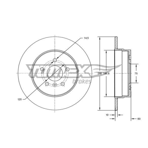 TOMEX Brakes Bremsscheibe TX 71-45