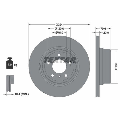 TEXTAR Bremsscheibe PRO 92146303