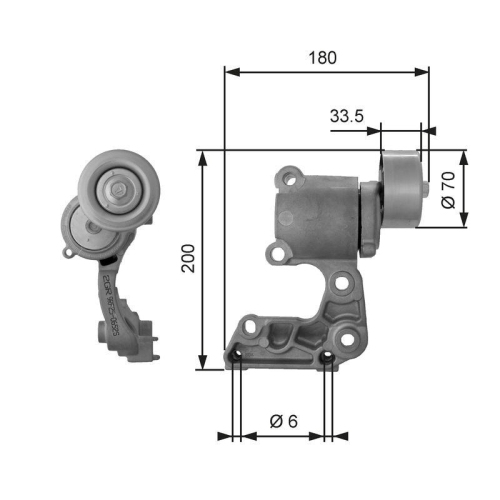 GATES Riemenspanner, Keilrippenriemen DriveAlign&trade; T38410