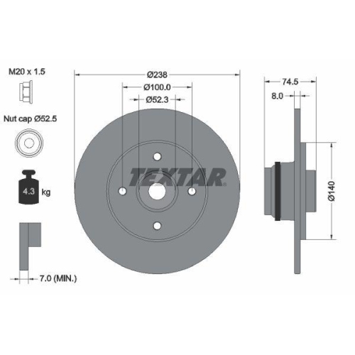 TEXTAR Bremsscheibe 92154000