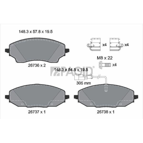 PAGID Bremsbelagsatz, Scheibenbremse T4291N