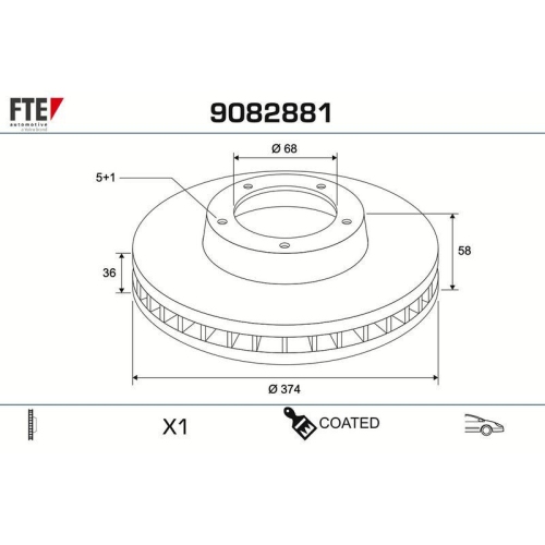 FTE Bremsscheibe COATED RANGE FTE 9082881