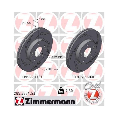 ZIMMERMANN Bremsscheibe BLACK Z 285.3534.53