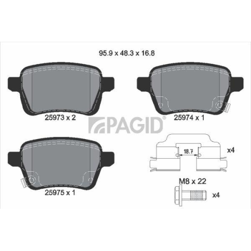 PAGID Bremsbelagsatz, Scheibenbremse T2324N