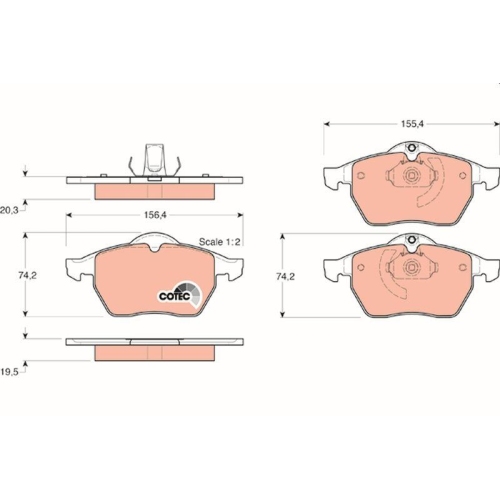 TRW Bremsbelagsatz, Scheibenbremse COTEC GDB1271