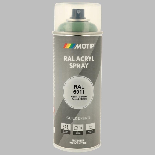 Lackspray Farbe schnell trocknend RAL6011 resedagr&uuml;n hochglanz 400ml MOTIP 07124