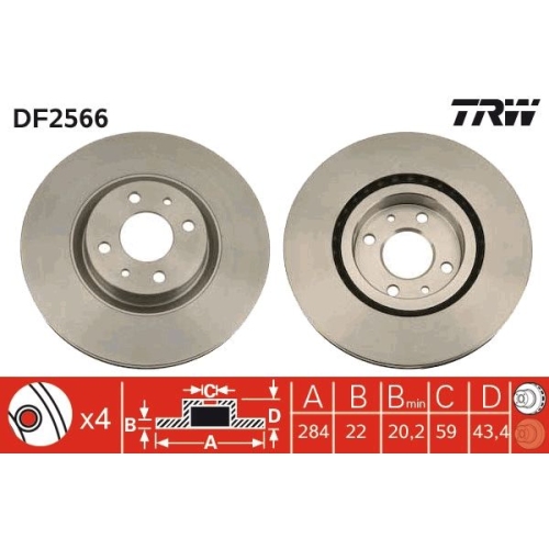 TRW Bremsscheibe DF2566