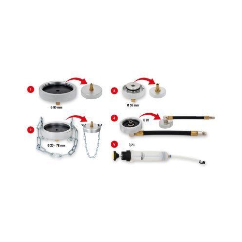 Universal-Adapter-Satz zur Bremsentl&uuml;ftung mit Handpumpe 5-tlg KS TOOLS 160.0785