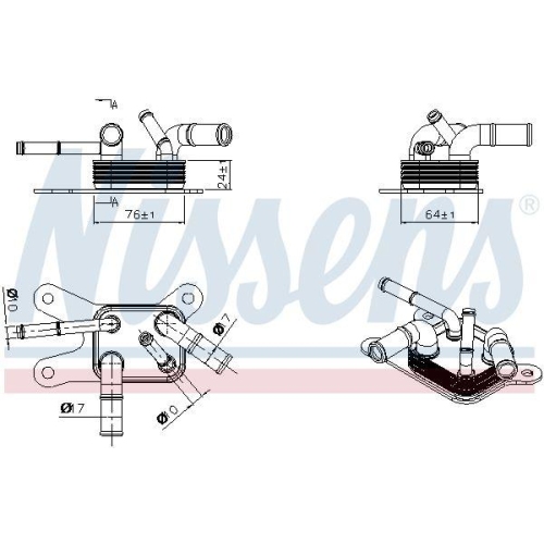 NISSENS Ölkühler, Automatikgetriebe 91529