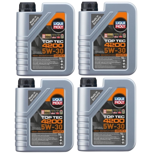 Liqui Moly Top Tec 4200 Motoröl 5W-30 New Generation 4-Liter 504.00 507.00 3706