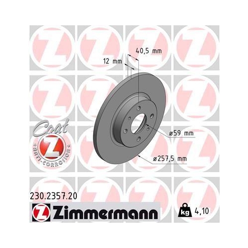 ZIMMERMANN Bremsscheibe COAT Z 230.2357.20
