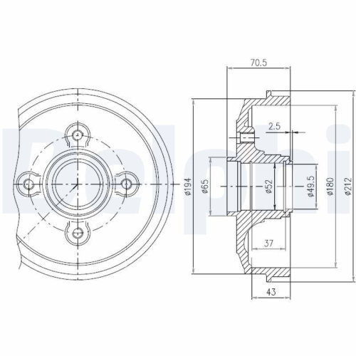 DELPHI Bremstrommel BFR190