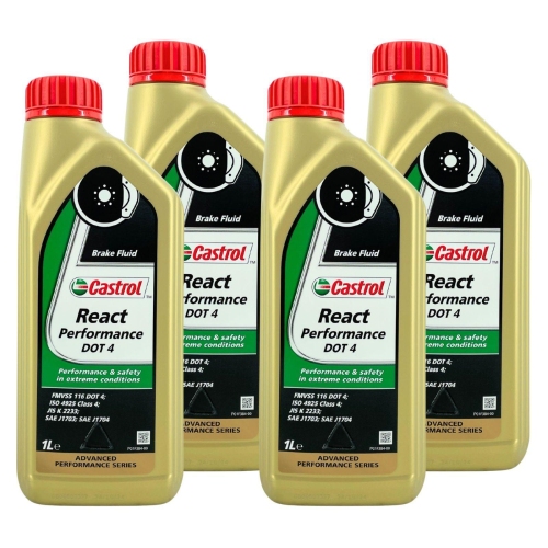 Castrol React Performance DOT 4 Bremsfl&uuml;ssigkeit ISO4925 SAE J1703 4Liter 15F270